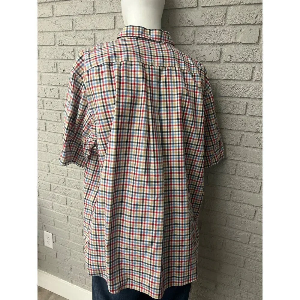 Duluth Multicolored Checked Short Sleeve Men's Shirt Size 2XL
